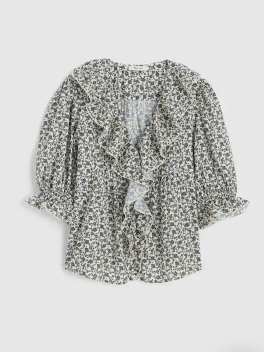 Madewell Ruffled Pintuck Puff-Sleeve Top